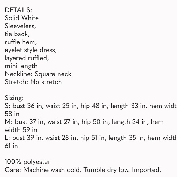 ADORABLE white sundress with tie back and ruffles - Picture 7 of 13